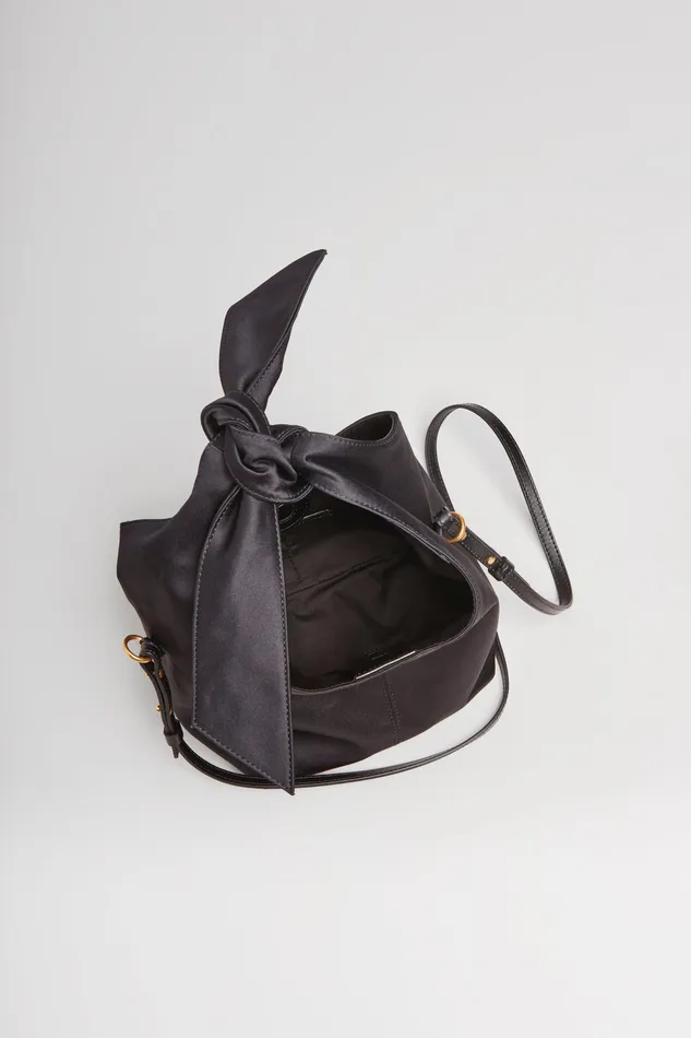 Handbags Women Elie Tahari Small Satin Knot Handbag BLACK