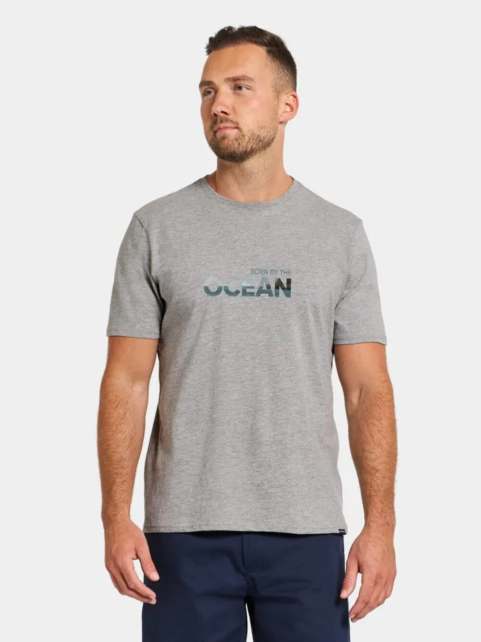 Harald Men039s Tshirt Ocean Grey Melange Men Didriksons Tshirts and Polos