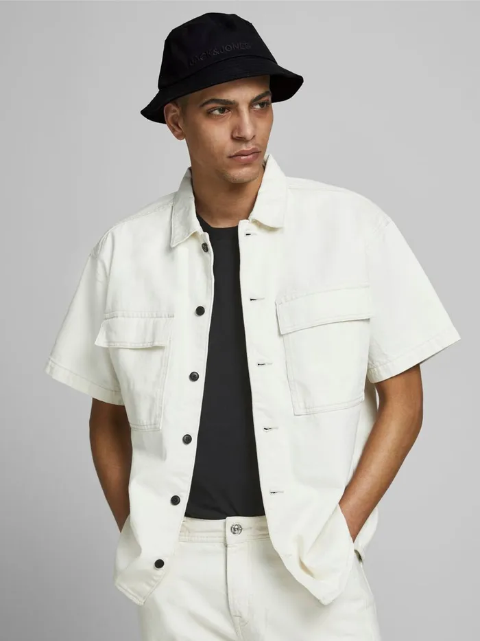 Hats JACK and JONES Mens WOVEN BUCKET HAT Black Black Near Me
