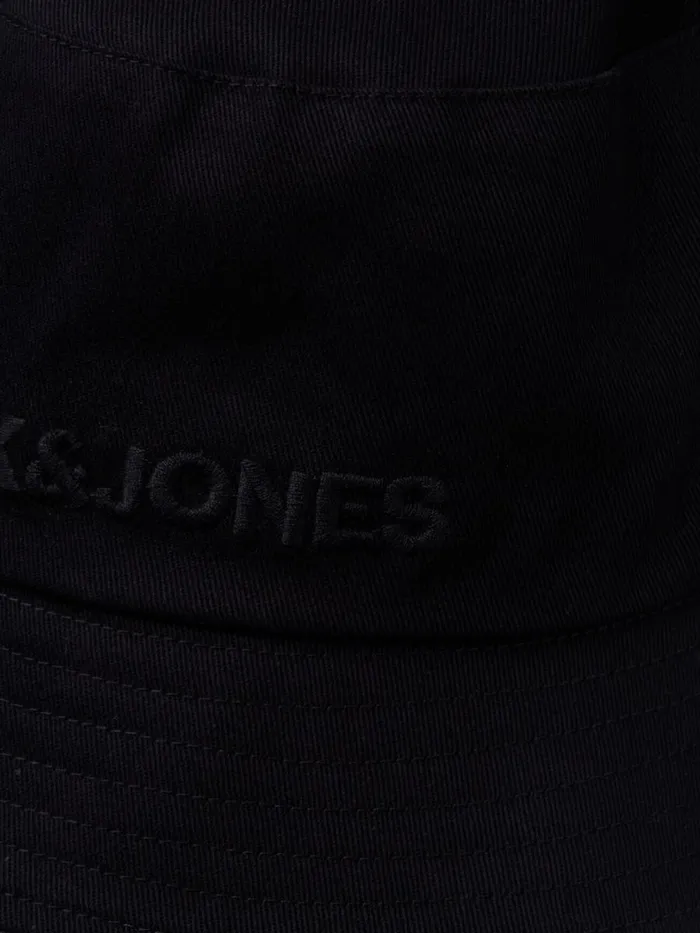 Hats JACK and JONES Mens WOVEN BUCKET HAT Black Black Near Me
