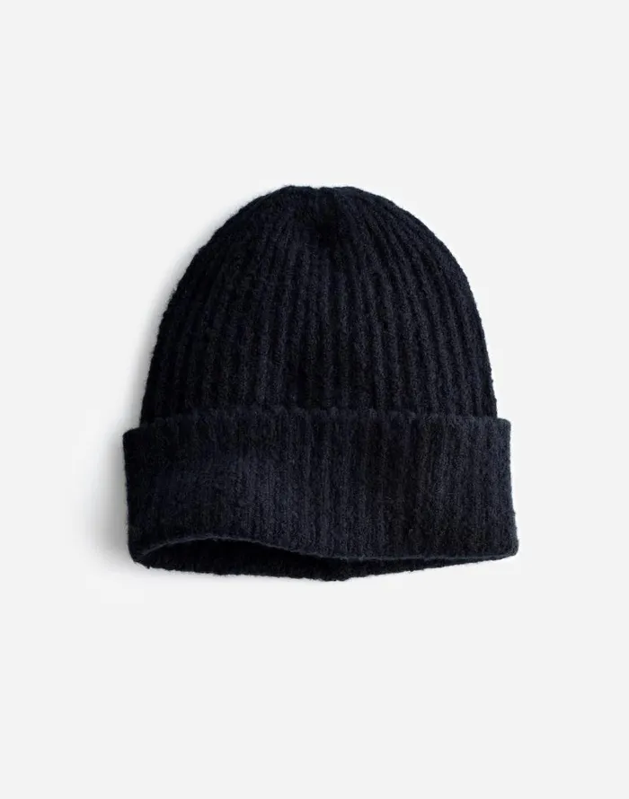 Hats Women Madewell CottonBlend Cuffed Beanie True Black
