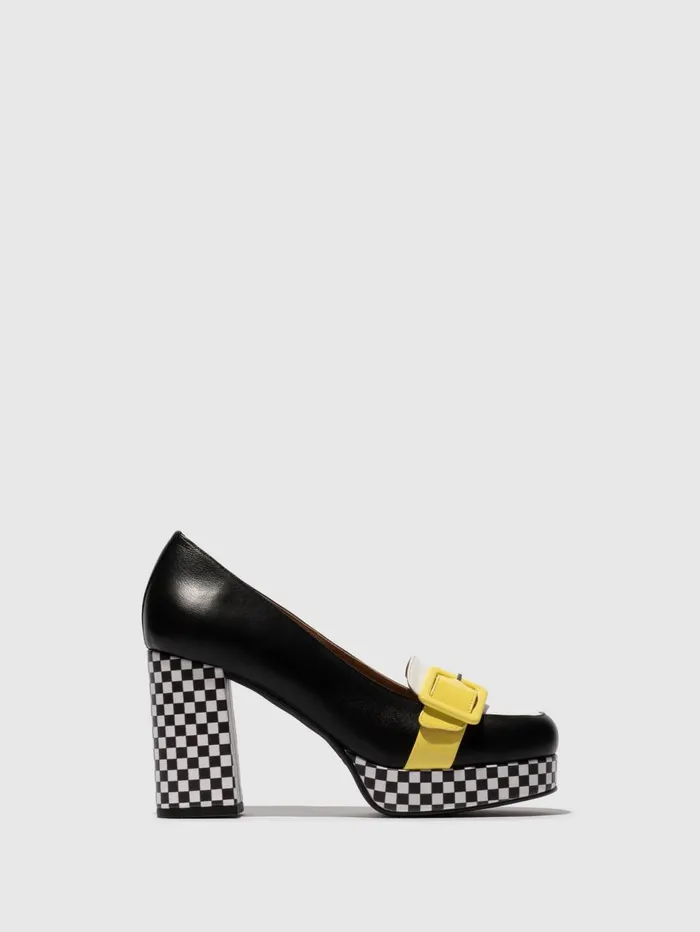 Heel Shoes ELLO242FLY BLACKWHITELEMON Women Fly London Shoes