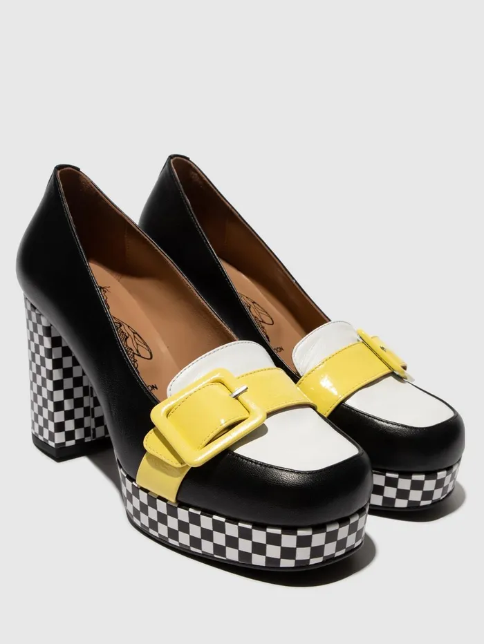 Heel Shoes ELLO242FLY BLACKWHITELEMON Women Fly London Shoes