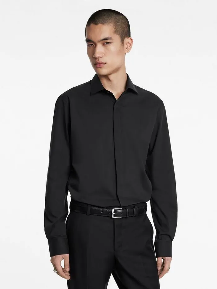 HENDRIX DRESS SHIRT Black Men John Varvatos Shirts