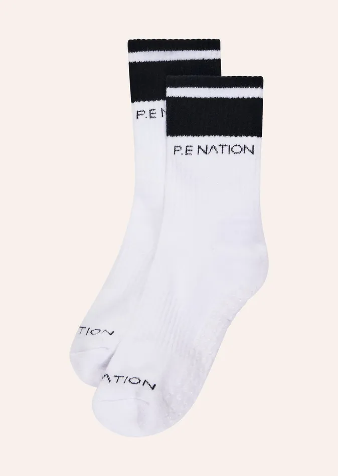 HOMAGE GRIP CREW SOCK IN OPTIC WHITE Socks PE Nation Women