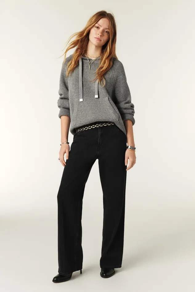 Hoodie Yonda Gray Women Baandsh Sweaters and Cardigans
