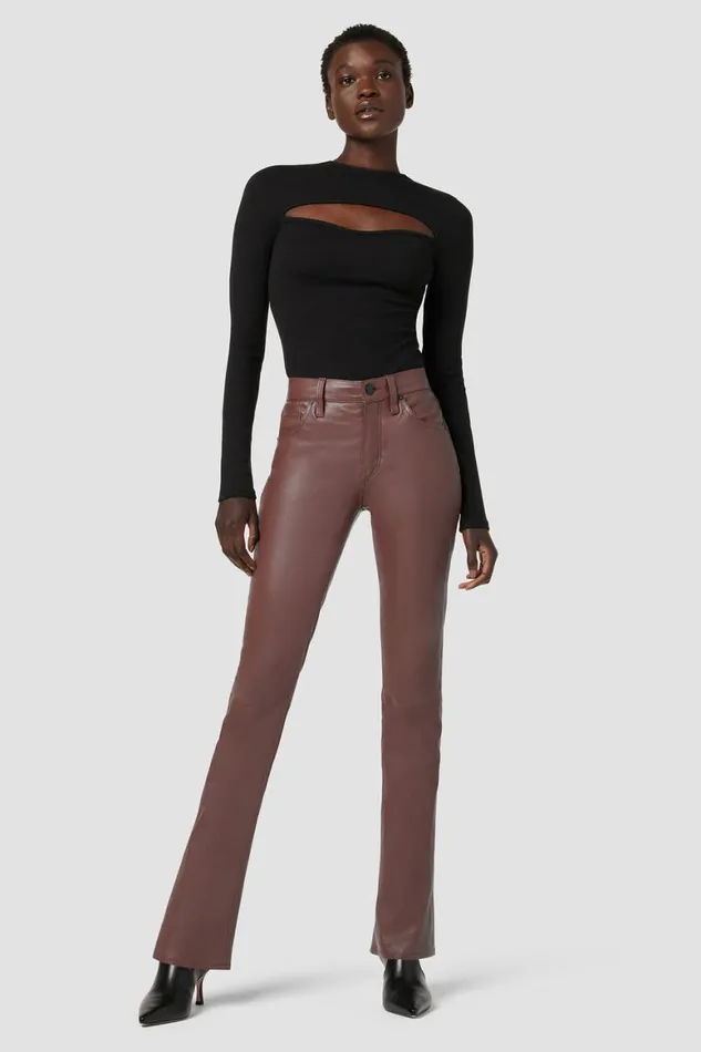 Hudson Jeans Bootcut Barbara HighRise Baby Bootcut Leather Pant Cinnamon 8211 Women Hudson Jeans Bootcut Barbara HighRise Baby Bootcut Leather Pant Cinnamon 8211 Women