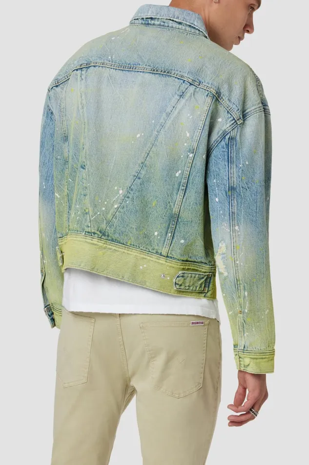 Hudson Jeans Jackets and Outerwear Boxy Trucker Jacket Gradient Lime 8211 Men Hudson Jeans Jackets and Outerwear Boxy Trucker Jacket Gradient Lime 8211 Men