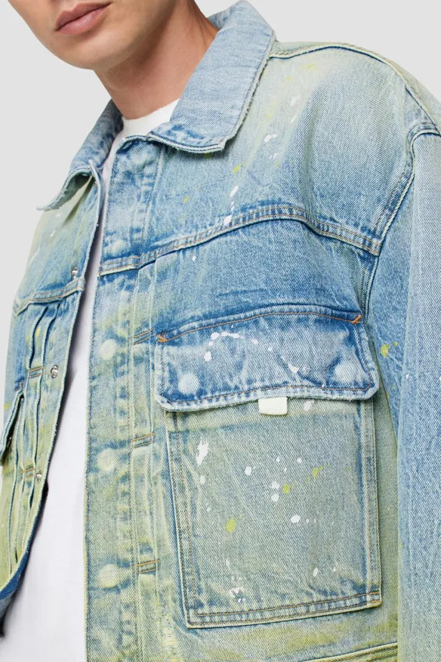 Hudson Jeans Jackets and Outerwear Boxy Trucker Jacket Gradient Lime 8211 Men Hudson Jeans Jackets and Outerwear Boxy Trucker Jacket Gradient Lime 8211 Men