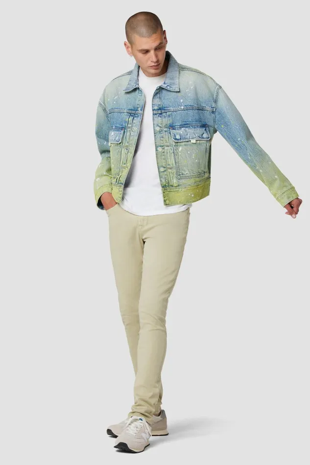 Hudson Jeans Jackets and Outerwear Boxy Trucker Jacket Gradient Lime 8211 Men Hudson Jeans Jackets and Outerwear Boxy Trucker Jacket Gradient Lime 8211 Men