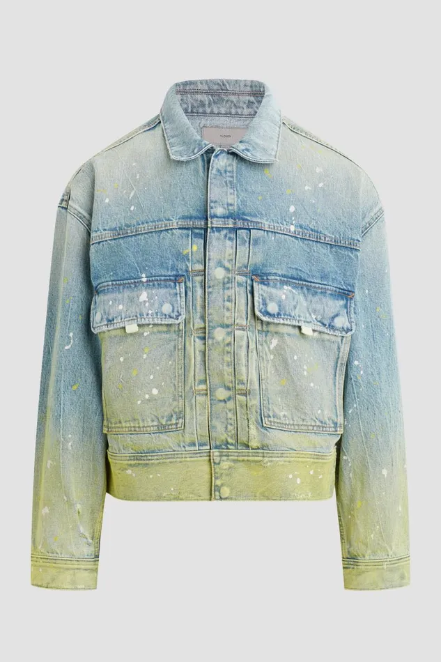 Hudson Jeans Jackets and Outerwear Boxy Trucker Jacket Gradient Lime 8211 Men Hudson Jeans Jackets and Outerwear Boxy Trucker Jacket Gradient Lime 8211 Men