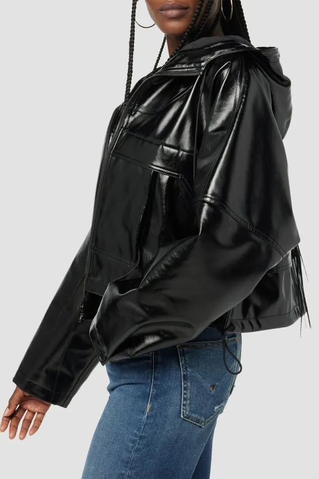 Hudson Jeans Jackets and Outerwear Sport Zip Jacket Black Patent 8211 Women Hudson Jeans Jackets and Outerwear Sport Zip Jacket Black Patent 8211 Women