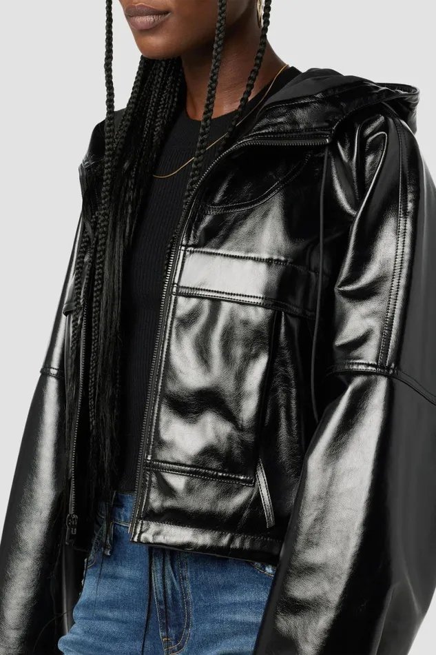 Hudson Jeans Jackets and Outerwear Sport Zip Jacket Black Patent 8211 Women Hudson Jeans Jackets and Outerwear Sport Zip Jacket Black Patent 8211 Women