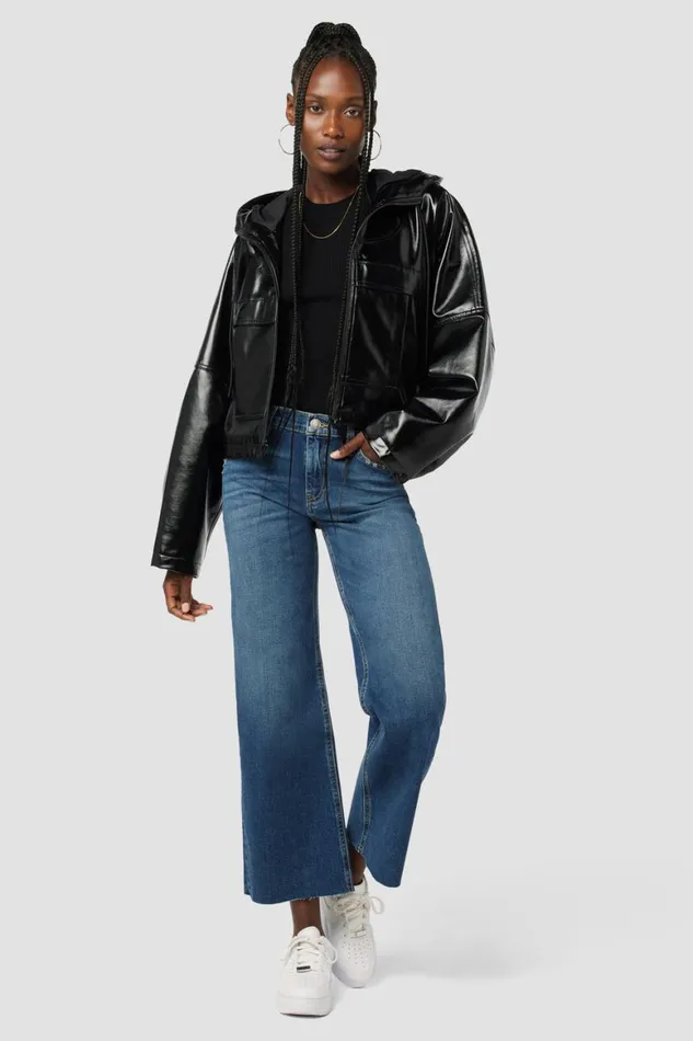Hudson Jeans Jackets and Outerwear Sport Zip Jacket Black Patent 8211 Women Hudson Jeans Jackets and Outerwear Sport Zip Jacket Black Patent 8211 Women