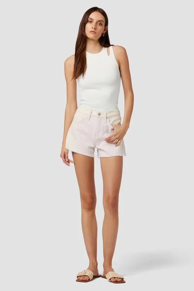 Hudson Jeans Shorts Lori HighRise Short Egret And Light Pink 8211 Women Hudson Jeans Shorts Lori HighRise Short Egret And Light Pink 8211 Women