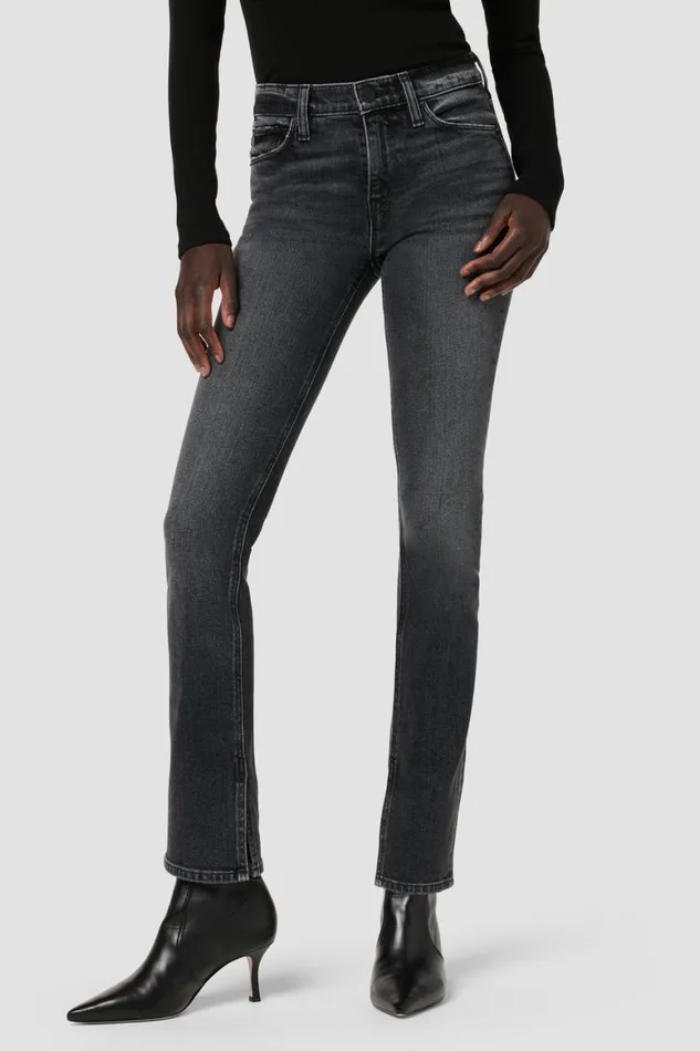 Hudson Jeans Straight Nico MidRise Straight Jean W Slit Hem Black Star 8211 Women Hudson Jeans Straight Nico MidRise Straight Jean W Slit Hem Black Star 8211 Women