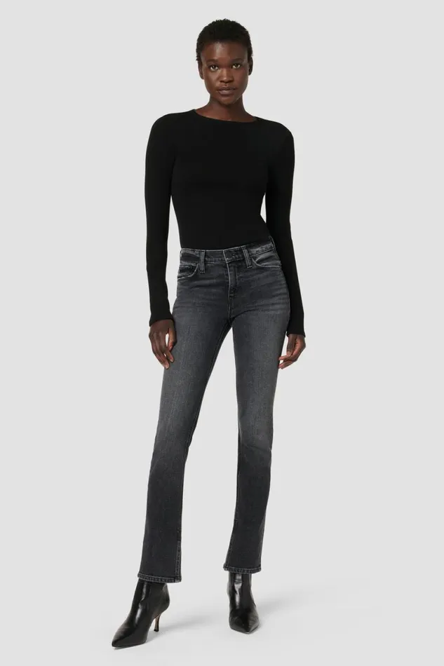 Hudson Jeans Straight Nico MidRise Straight Jean W Slit Hem Black Star 8211 Women Hudson Jeans Straight Nico MidRise Straight Jean W Slit Hem Black Star 8211 Women