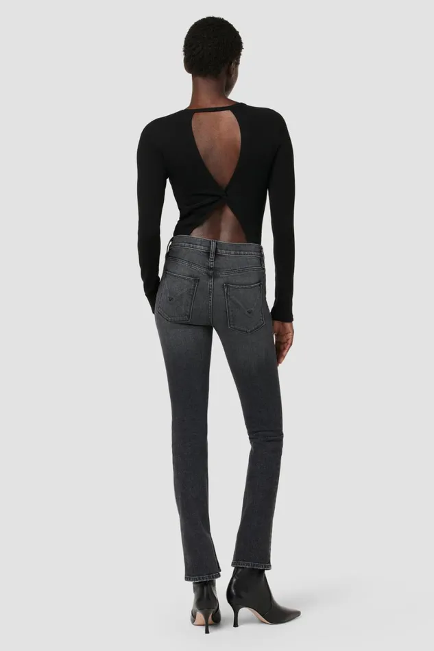 Hudson Jeans Straight Nico MidRise Straight Jean W Slit Hem Black Star 8211 Women Hudson Jeans Straight Nico MidRise Straight Jean W Slit Hem Black Star 8211 Women