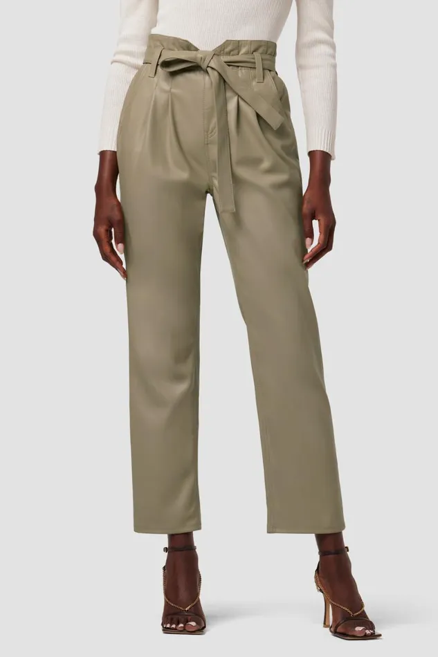 Hudson Jeans Straight Remi HighRise Paper Bag Vegan Leather Ankle Pant Chinchilla 8211 Women Hudson Jeans Straight Remi HighRise Paper Bag Vegan Leather Ankle Pant Chinchilla 8211 Women