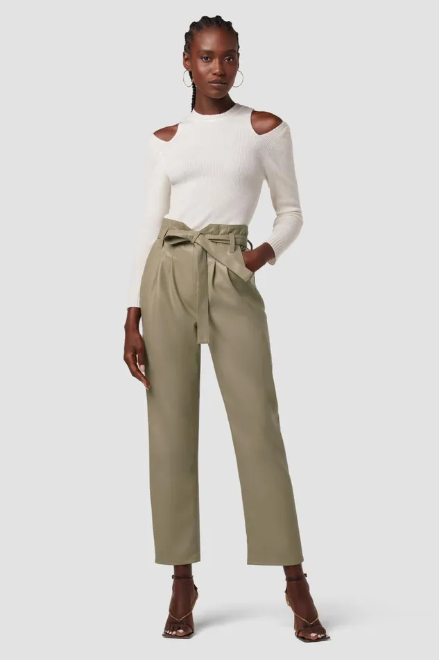 Hudson Jeans Straight Remi HighRise Paper Bag Vegan Leather Ankle Pant Chinchilla 8211 Women Hudson Jeans Straight Remi HighRise Paper Bag Vegan Leather Ankle Pant Chinchilla 8211 Women