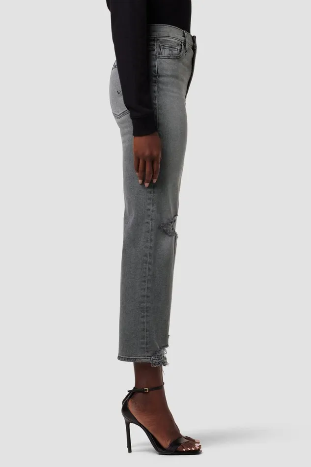 Hudson Jeans Straight Remi HighRise Straight Crop Jean Stone Grey Destructed 8211 Women Hudson Jeans Straight Remi HighRise Straight Crop Jean Stone Grey Destructed 8211 Women