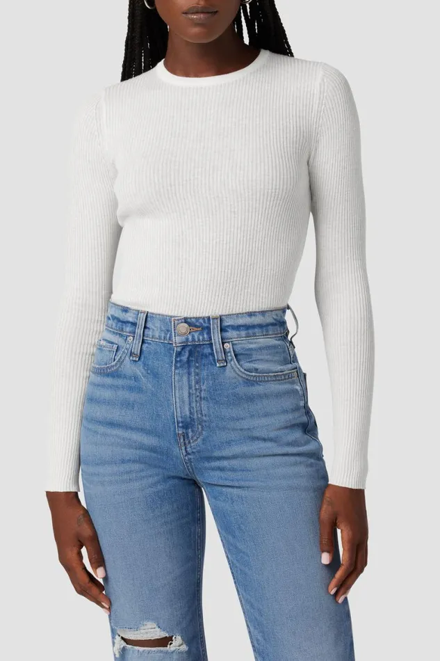 Hudson Jeans Tops and Sweaters Back Keyhole Sweater Laser White 8211 Women