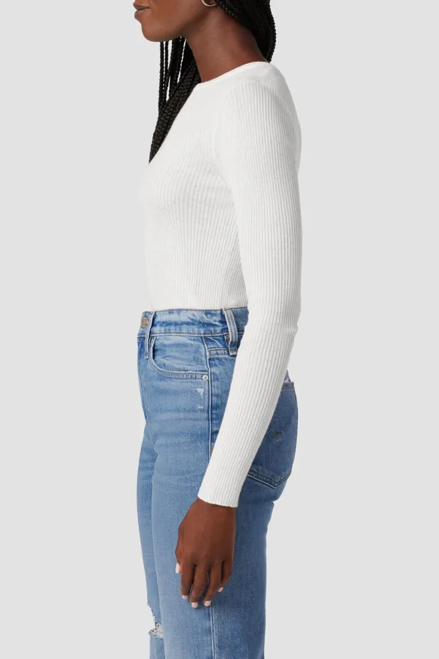 Hudson Jeans Tops and Sweaters Back Keyhole Sweater Laser White 8211 Women Hudson Jeans Tops and Sweaters Back Keyhole Sweater Laser White 8211 Women