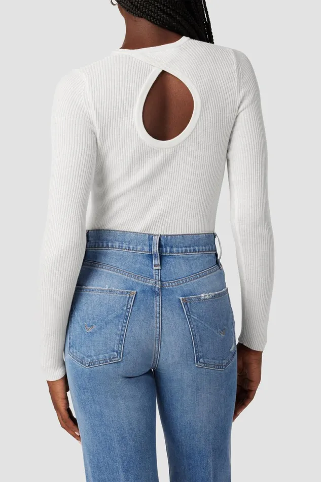Hudson Jeans Tops and Sweaters Back Keyhole Sweater Laser White 8211 Women Hudson Jeans Tops and Sweaters Back Keyhole Sweater Laser White 8211 Women