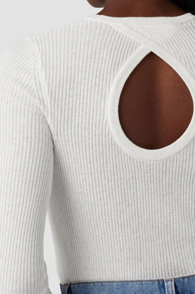 Hudson Jeans Tops and Sweaters Back Keyhole Sweater Laser White 8211 Women Hudson Jeans Tops and Sweaters Back Keyhole Sweater Laser White 8211 Women