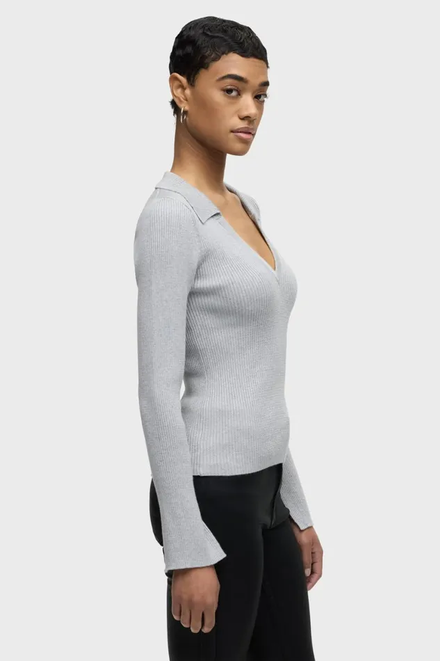 Hudson Jeans Tops and Sweaters Long Sleeve VNeck Popover Foxy Silver 8211 Women Hudson Jeans Tops and Sweaters Long Sleeve VNeck Popover Foxy Silver 8211 Women