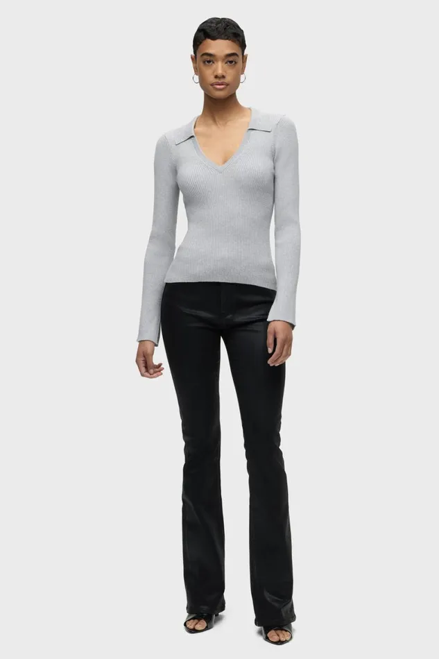 Hudson Jeans Tops and Sweaters Long Sleeve VNeck Popover Foxy Silver 8211 Women Hudson Jeans Tops and Sweaters Long Sleeve VNeck Popover Foxy Silver 8211 Women
