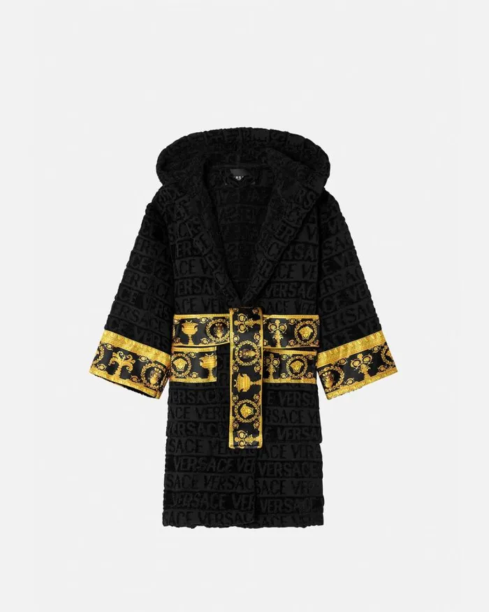 I Baroque Kids Bathrobe Black Home and LifestyleChildren Versace Bathrobes