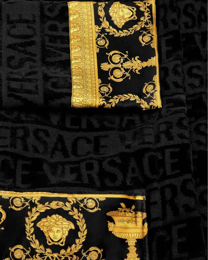 I Baroque Kids Bathrobe Black Home and LifestyleChildren Versace Bathrobes