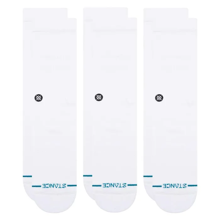 Icon Crew Socks 3 Pack White MenWomen Stance Crew