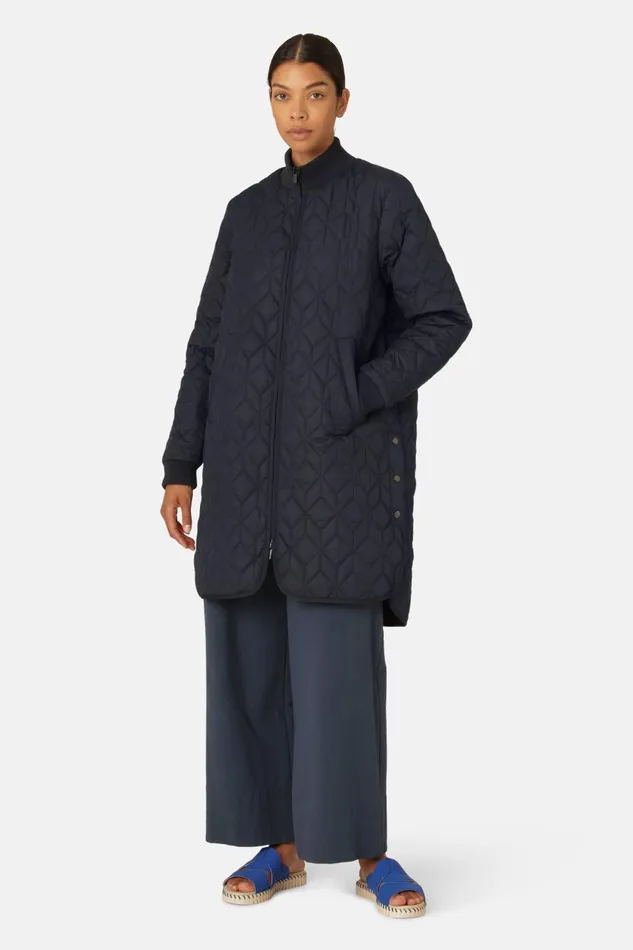 Ilse Jacobsen Padded Quilt Coat 8211 Dark Indigo Women Jackets And Coats