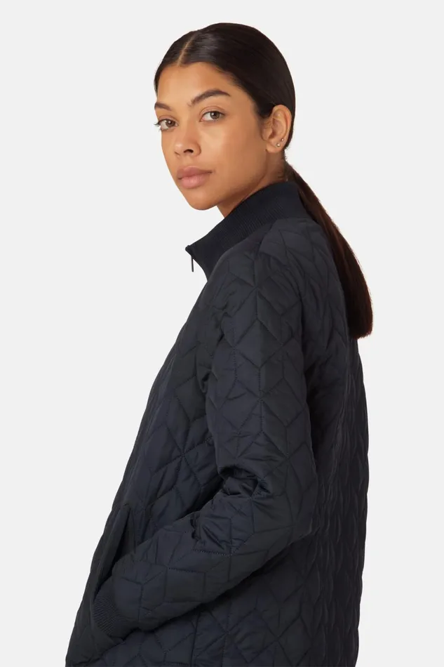 Ilse Jacobsen Padded Quilt Coat 8211 Dark Indigo Women Jackets And Coats