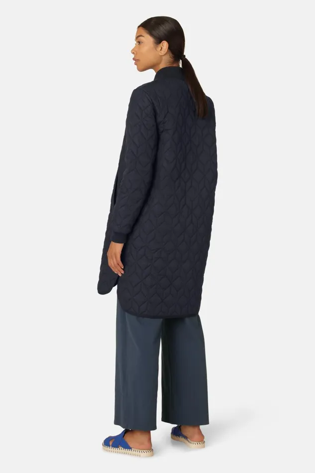 Ilse Jacobsen Padded Quilt Coat 8211 Dark Indigo Women Jackets And Coats