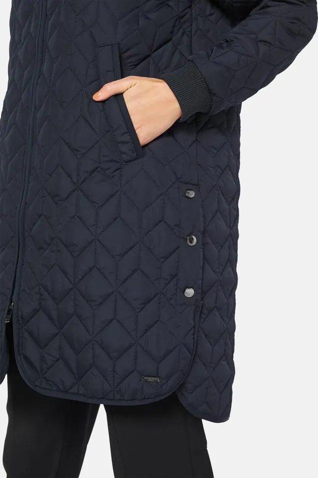 Ilse Jacobsen Padded Quilt Coat 8211 Dark Indigo Women Jackets And Coats