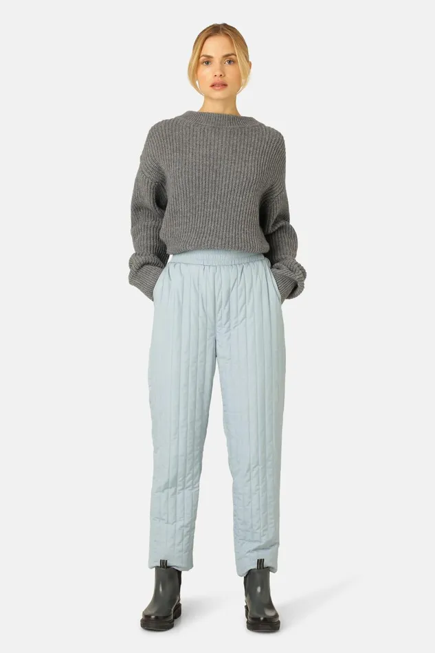 Ilse Jacobsen Quilt Pants 8211 Pale Petroleum Women Jackets And Coats