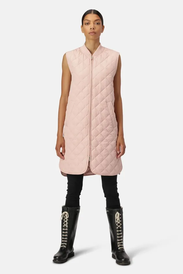 Ilse Jacobsen Quilt Vest 8211 Pale Pink Women Jackets And Coats