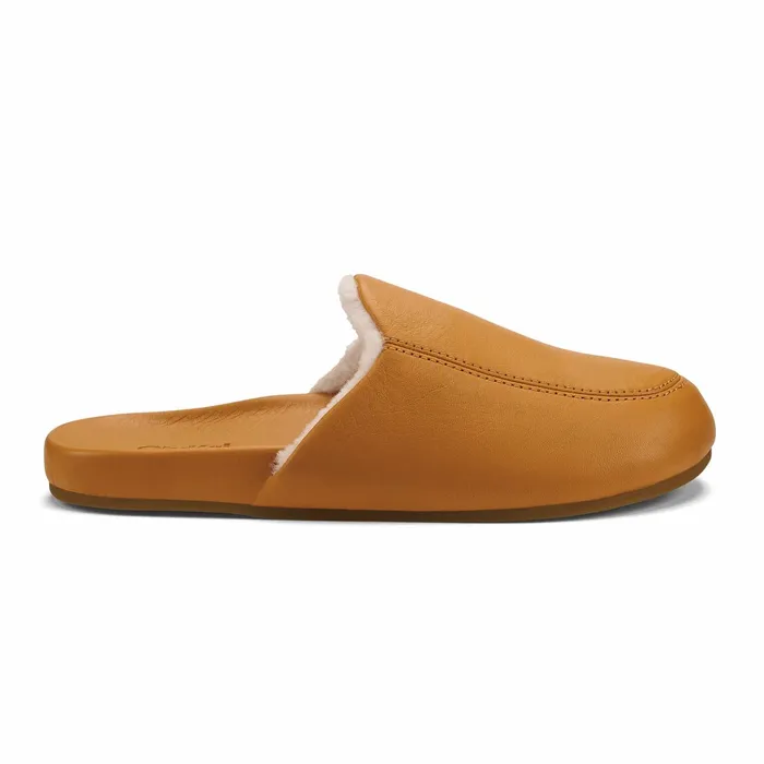 IndoorOutdoor Women Olukai Knea Leather Slipper Mules 8211 Saddle
