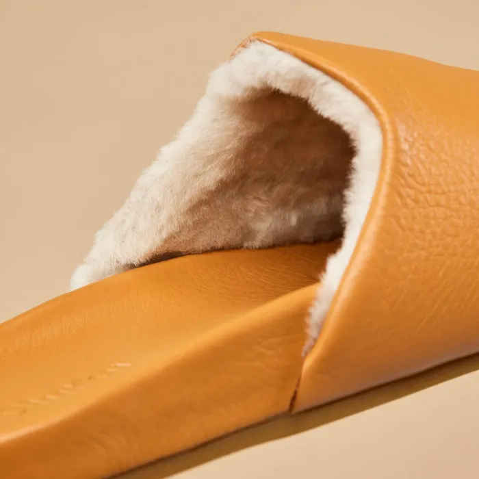 IndoorOutdoor Women Olukai Knea Leather Slipper Mules 8211 Saddle