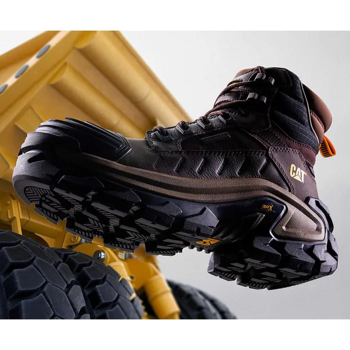 Invader Max Waterproof Composite Toe Work Boot Coffee Bean Men Cat Footwear Boots