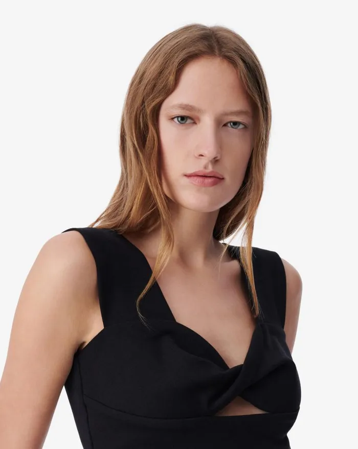 IRO AYISHA CROPPED CUTOUT TOP Black Women Tops and Shirts