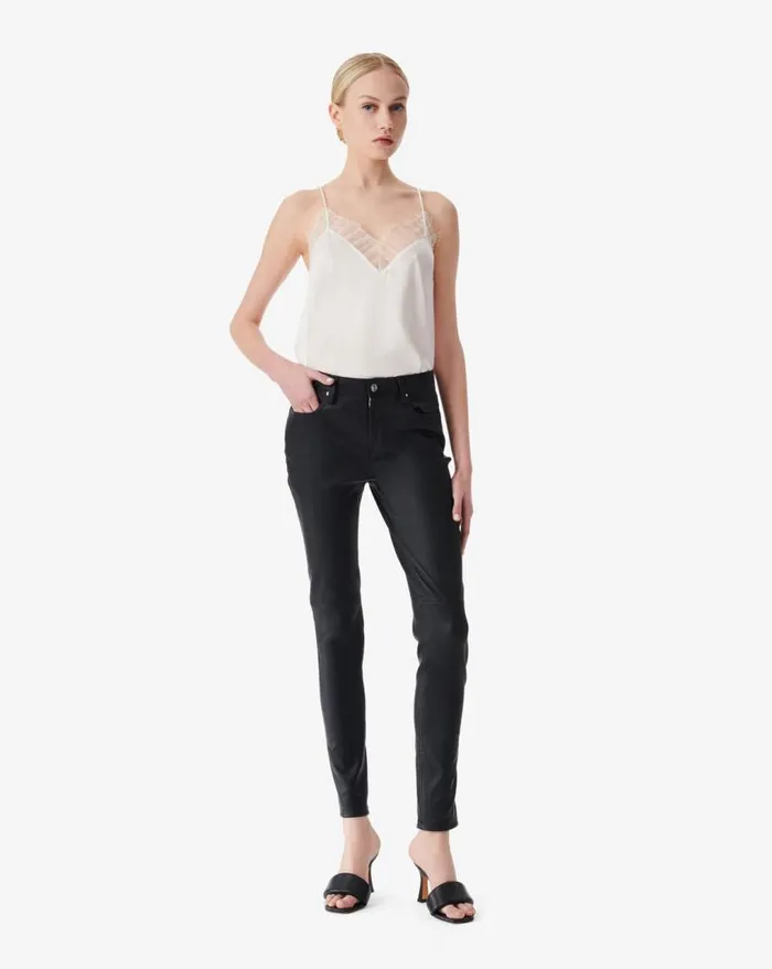 IRO BERWYN SILK CAMISOLE Black Women Tops and Shirts