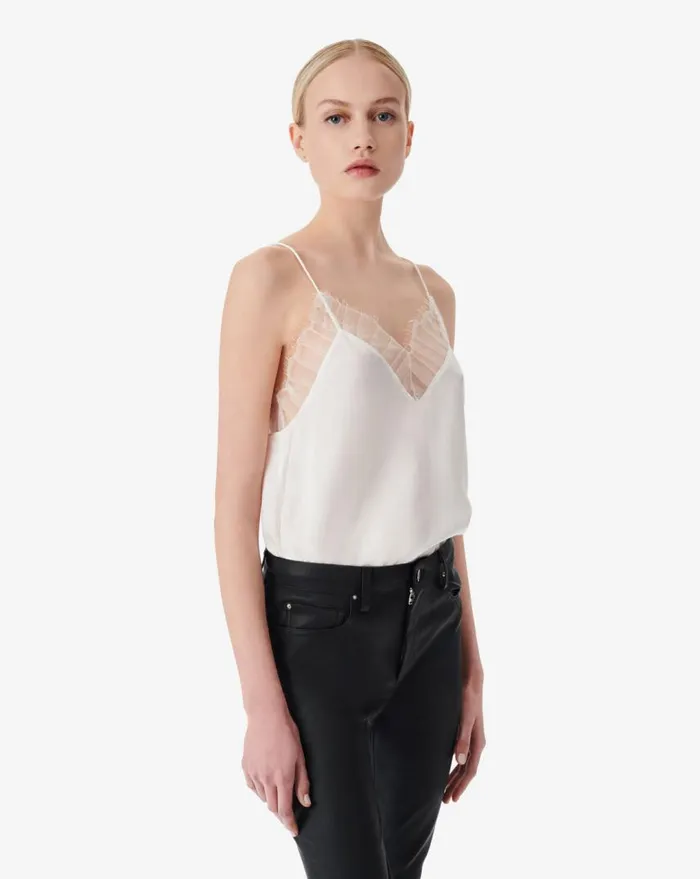 IRO BERWYN SILK CAMISOLE Black Women Tops and Shirts