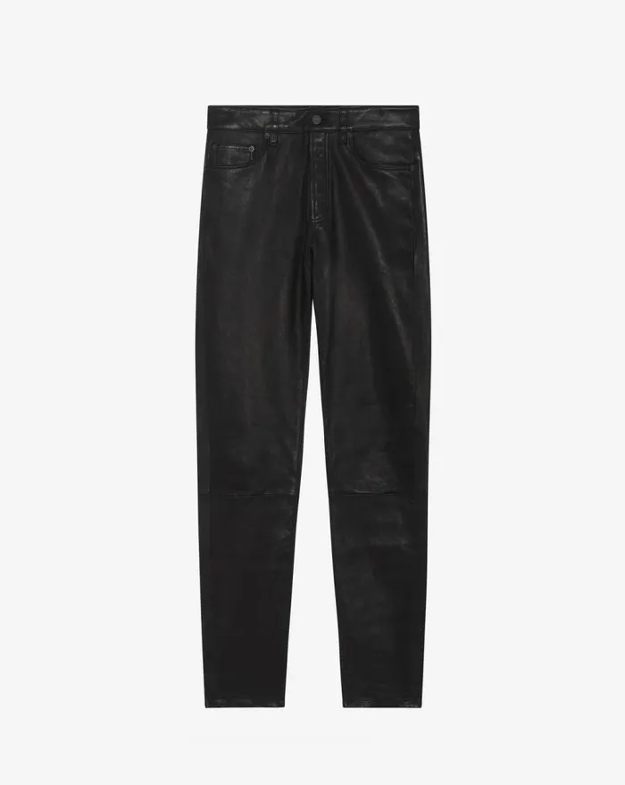 IRO KARLO SLIMFIT LEATHER PANTS Black Men Jeans and Trousers