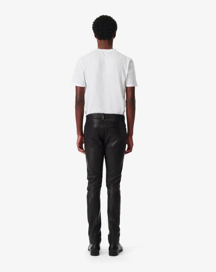 IRO KARLO SLIMFIT LEATHER PANTS Black Men Jeans and Trousers