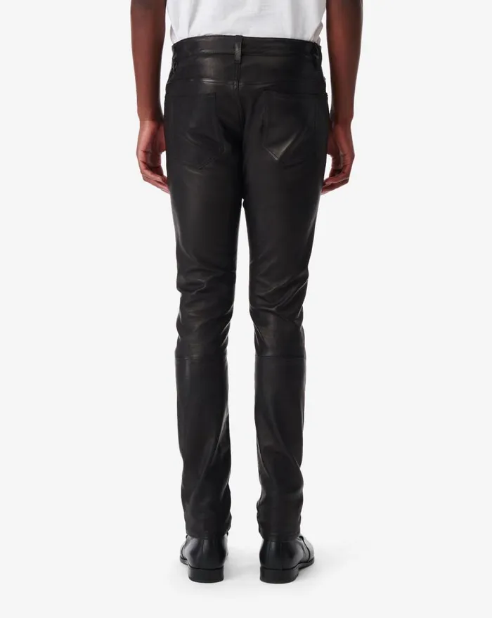 IRO KARLO SLIMFIT LEATHER PANTS Black Men Jeans and Trousers