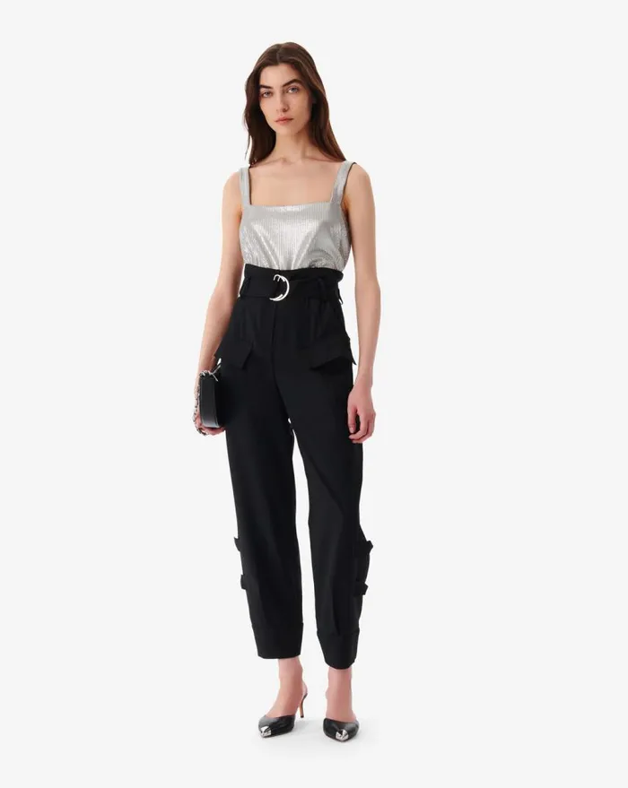 IRO MARITA BELTED CARGO PANTS Black Women Trousers
